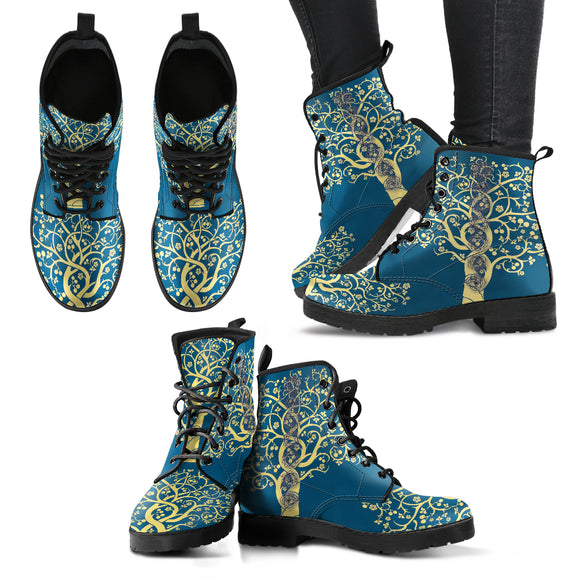 Chakra Turquoise Tree of Life Handcrafted Boots