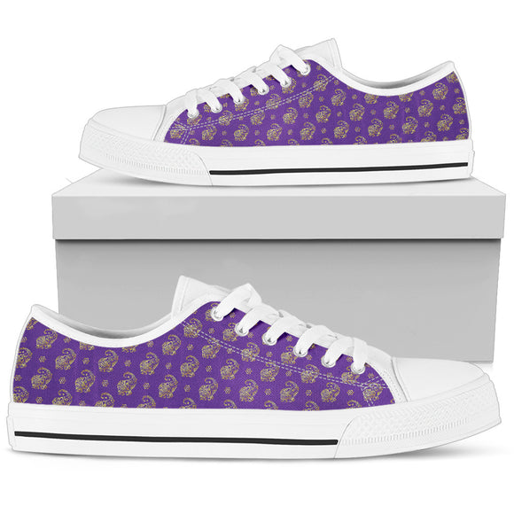 Lucky Purple Elephant Women's Low Top Shoes