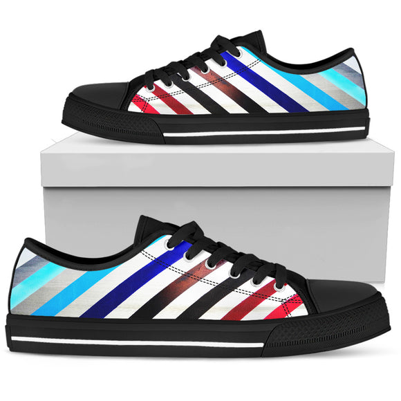Colorful Strips Women's Low Top Shoes