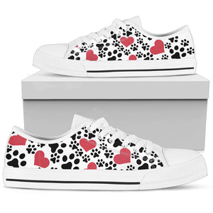 Dog Paws Pattern Women's Low Top Shoes