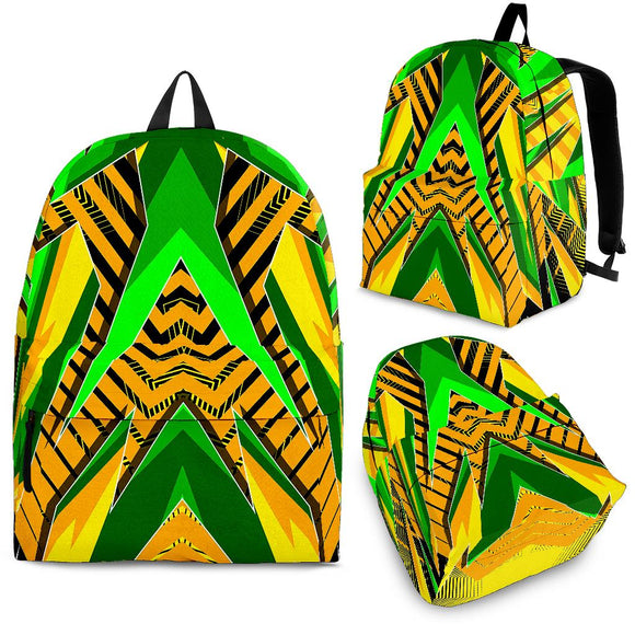 Racing Style Wild Yellow & Green Colors Vibe Backpack