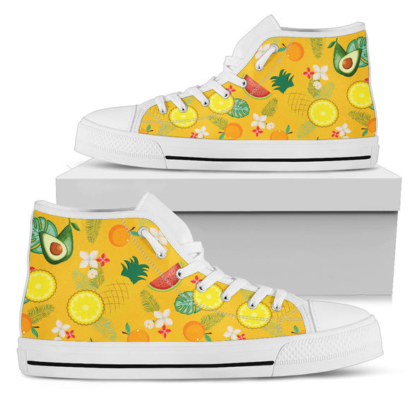 Yellow Fruits Parade Women's High Top Shoes