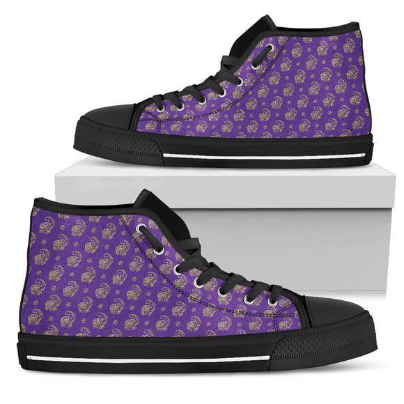Lucky Purple Elephant Women's High Top Shoes