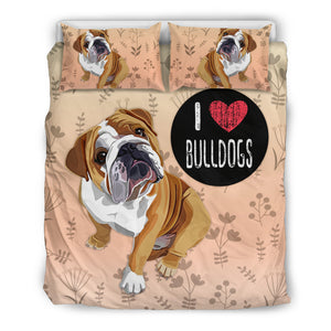 I Love Bulldogs Bedding Set