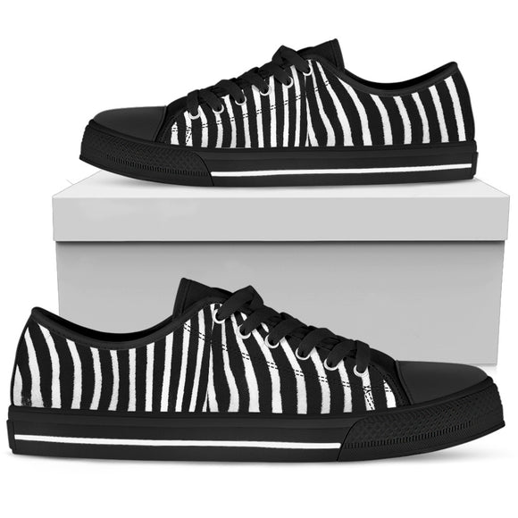 Zebra Pattern Men's Low Top Shoes