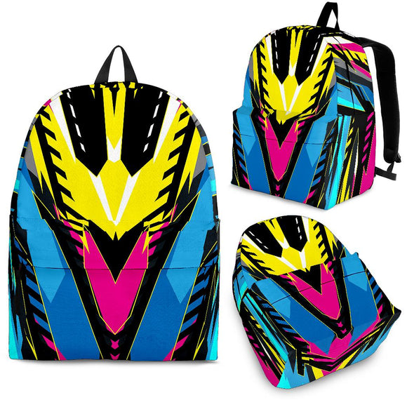 Racing Style Pink & Yellow Colorful Vibes Backpack
