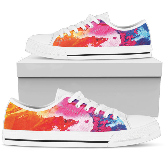 Abstract Pink Oil Paintings Low Top Shoes