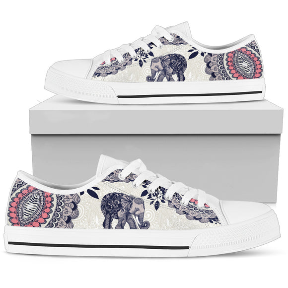 Mandala Elephant Women's Low Top Shoes