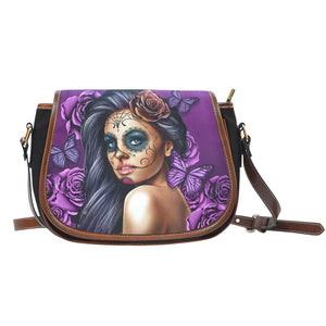 Violet Skull Saddle Bag