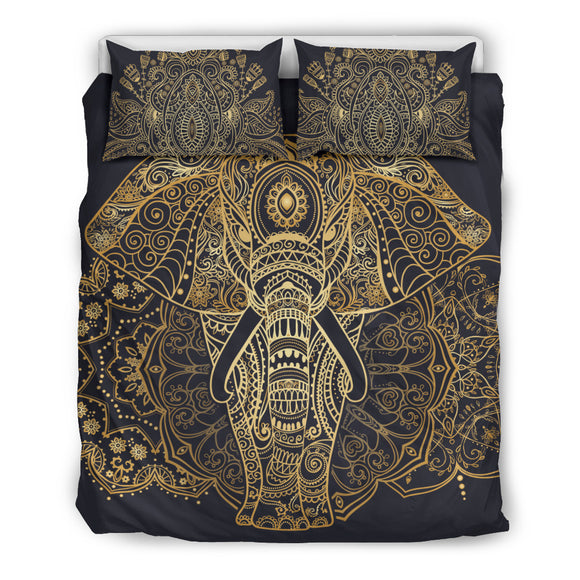 Golden Elephant Bedding Set