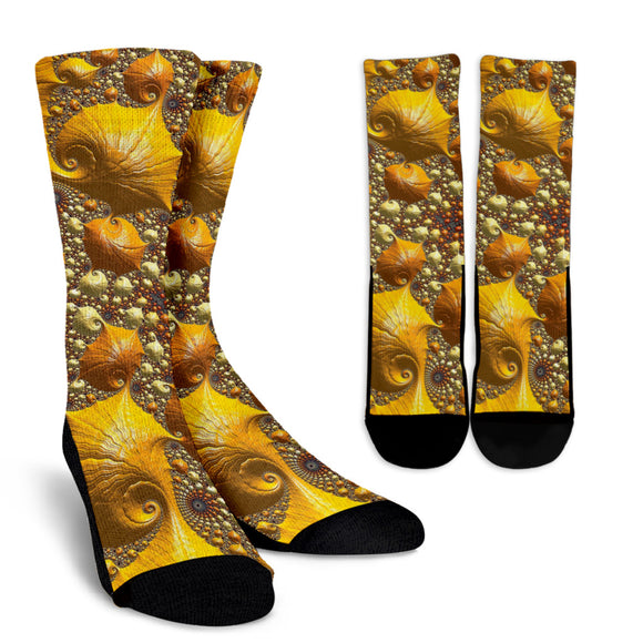 Psychedelic Gold Crew Socks