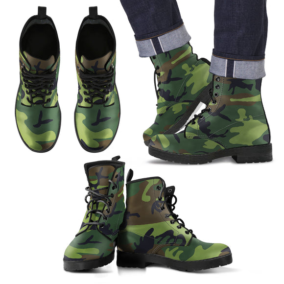 Green Army Men's Leather Boots