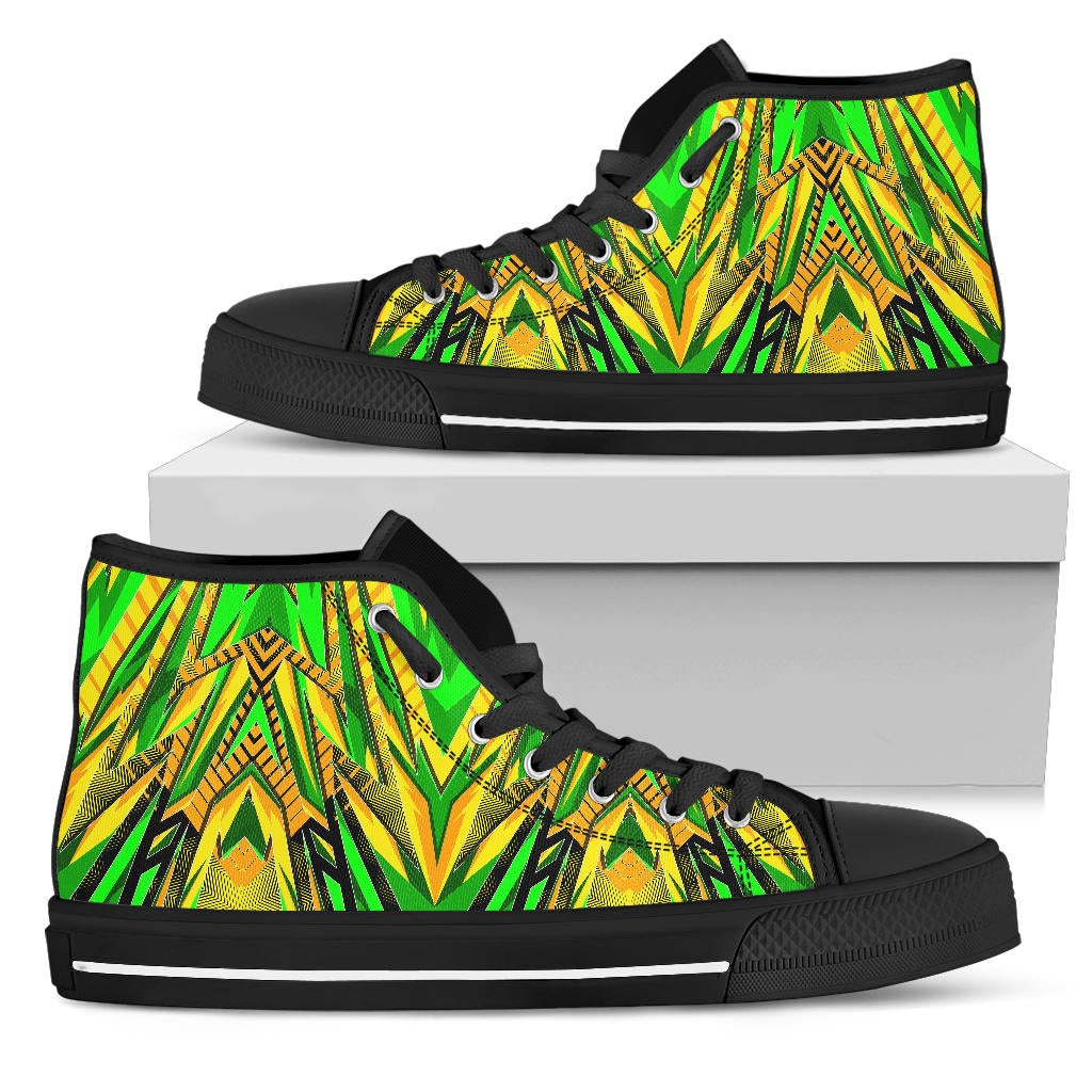 Green Cheetah Men's High Top Shoes