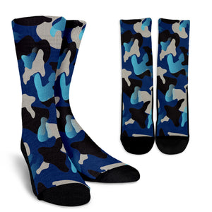 Blue Camouflage Crew Socks