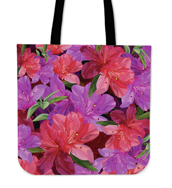 Beautiful Pink Flower Azalea Cloth Tote Bag