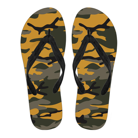 Orange Camouflage Men's Flip Flops