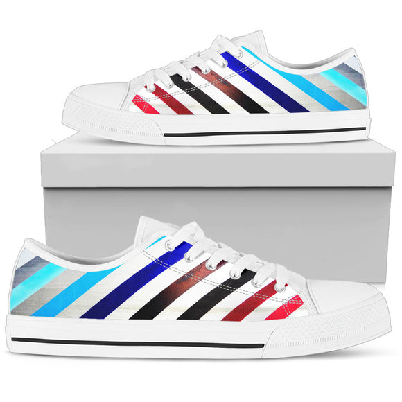 Colorful Strips Women's Low Top Shoes