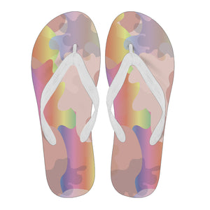 Glittering Rainbow Army Women's Flip Flops