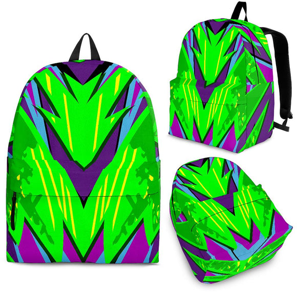 Racing Neon Style Green & Violet Vibe Backpack