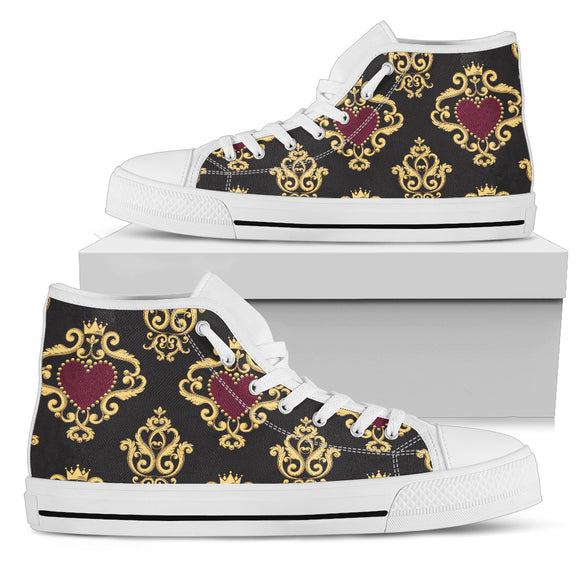 Luxury Royal Hearts Women's High Top Shoes