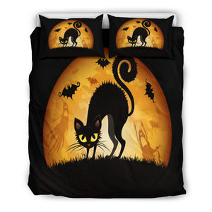 Black Cat Funny Halloween Bedding Set