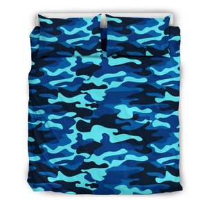 Real Camouflage Blue Design Bedding Set