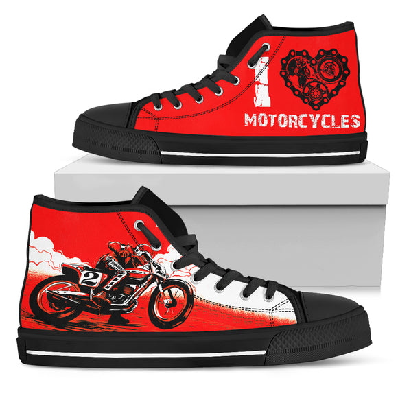 I Love Motorcycles Men's High Top Shoes