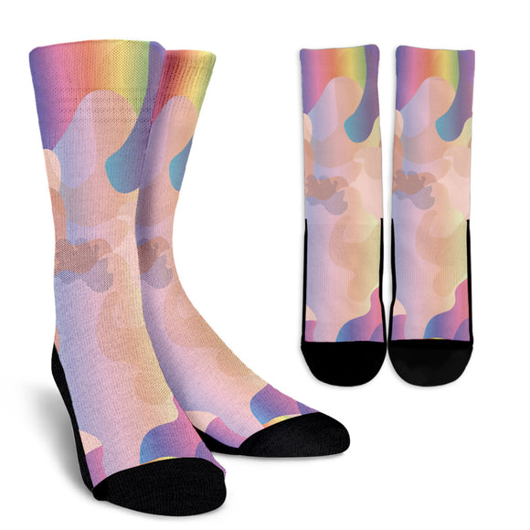 Glittering Rainbow Army Crew Socks