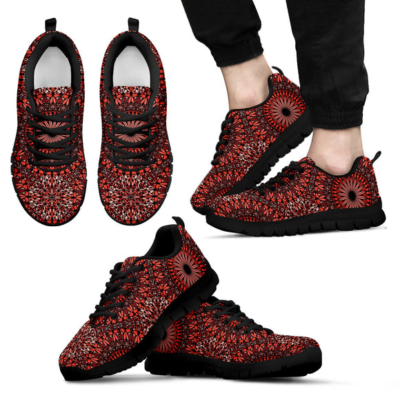 Red Spiritual Mandala Men's Sneakers