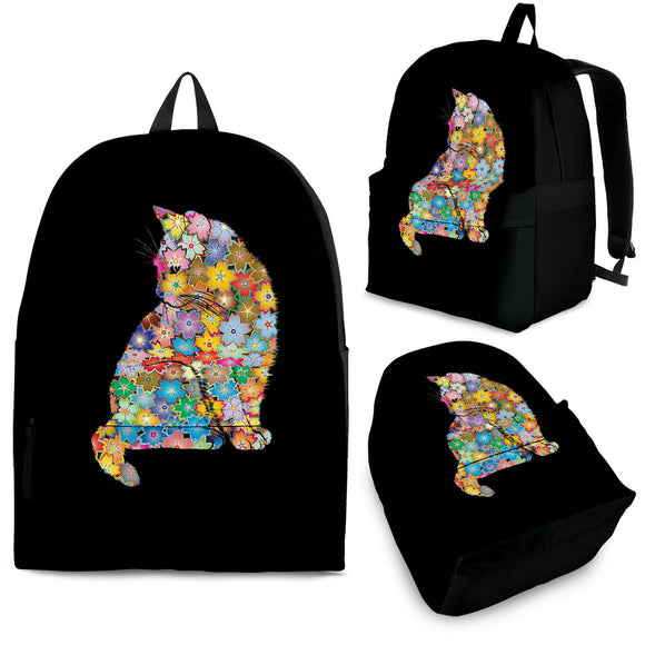 Floral Lovely Cat Backpack