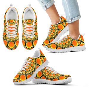 Neon Orange Sun Kid's Sneakers