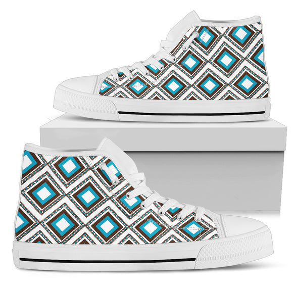 Magical Turquoise Men's High Top Shoes