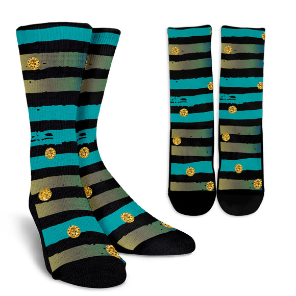 Luxury Neon Strips Crew Socks