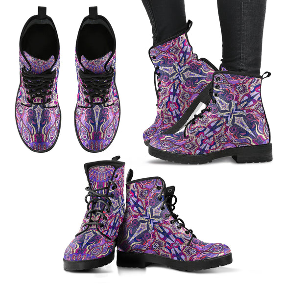 Ornamental Magical Purple Handcrafted Boots
