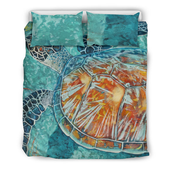 Blue Ocean Turtle Bedding Set