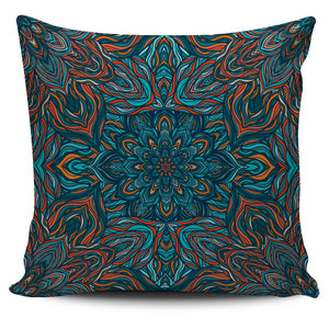 Amazing Colorful Blue Style Mandala Pillow Cover