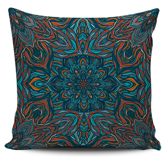 Amazing Colorful Blue Style Mandala Pillow Cover