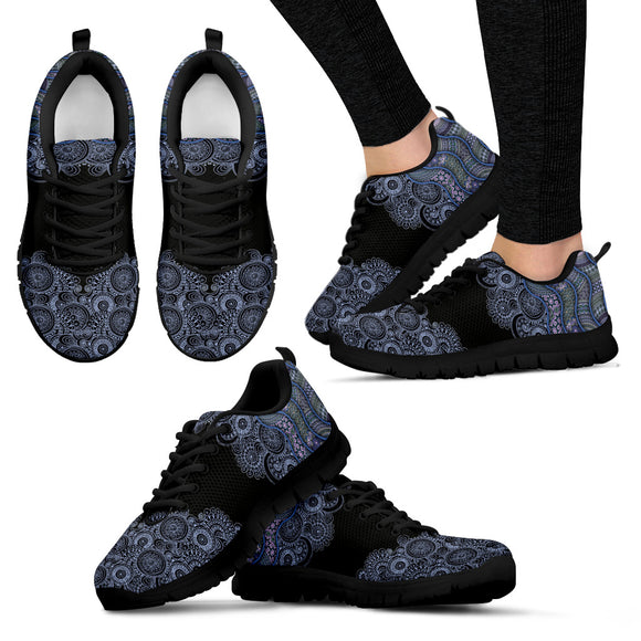 Blue Paisley Mandala Women's Sneakers