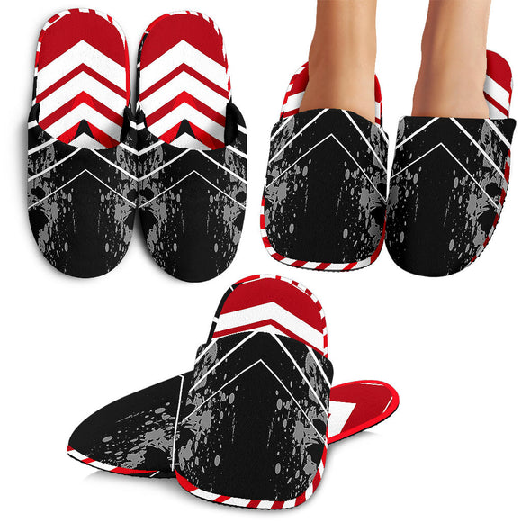 Racing Style Red & Black Stripes Vibes Slippers