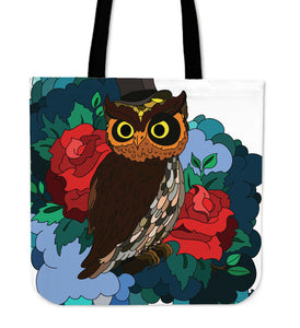 Lovely Flowery Owl Cloth Tote Bag