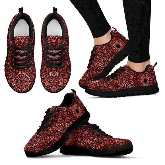 Red Spiritual Mandala Women's Sneakers