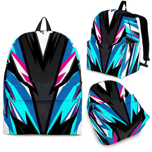 Racing Style Light Blue & Pink Vibe Backpack