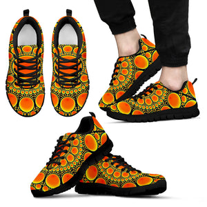 Neon Orange Sun Men's Sneakers