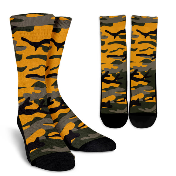 Orange Camouflage Crew Socks