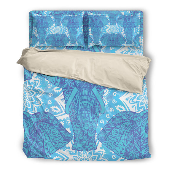 Blue Elephant Lovers Bedding Set