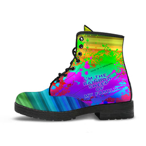 I'm the rainbow sheep of my family. Rainbow Design Art With Neon Splash Leather Boots