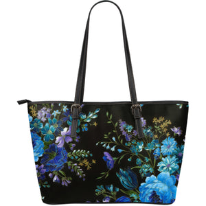 Amyrie Blue Flower Miracle Leather Tote Bag