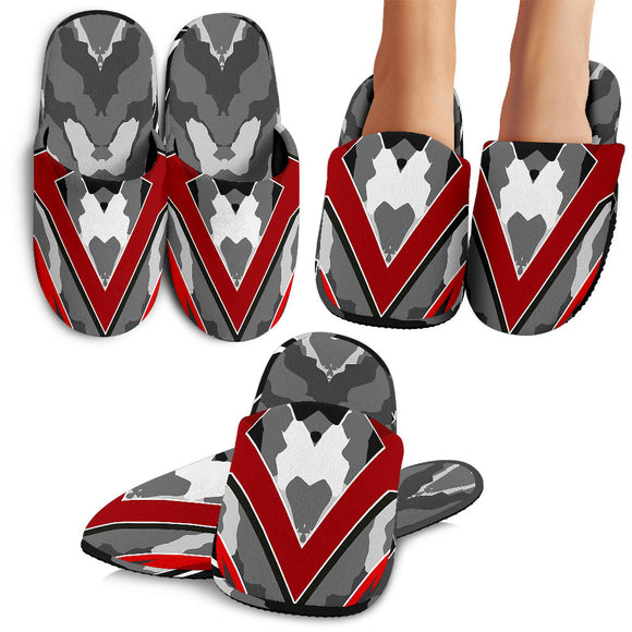 Racing Army Style Wild Red & Grey Vibes Slippers