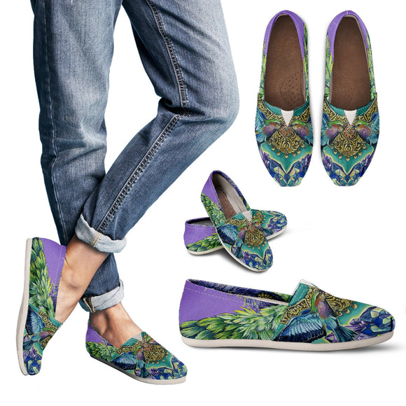 Purple Hummingbirds Woman's Casual Shoes