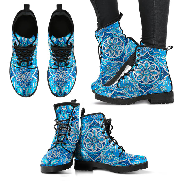 Blue Boho Magical World Handcrafted Boots